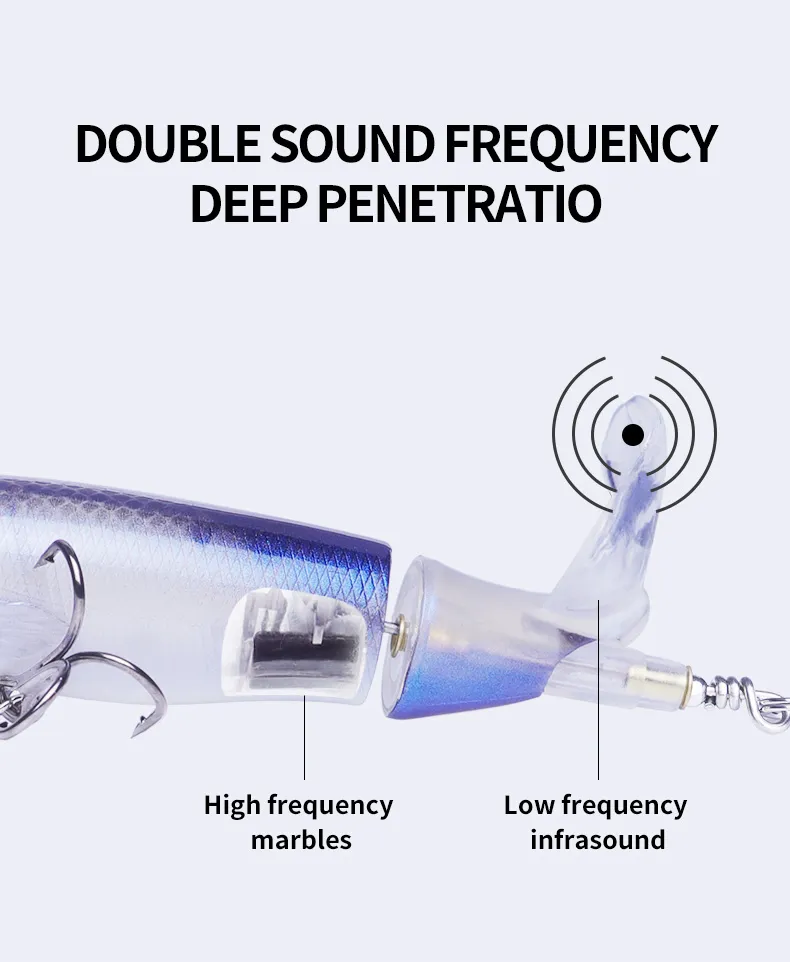 Воблер с подвижна опашка 13g/10cm Propeller Topwater #2 – снимка 7